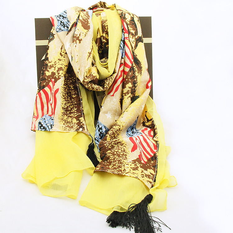 Elegant yellow scarf for valentine's day gift