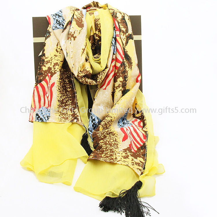 Elegant yellow scarf for christmas gift