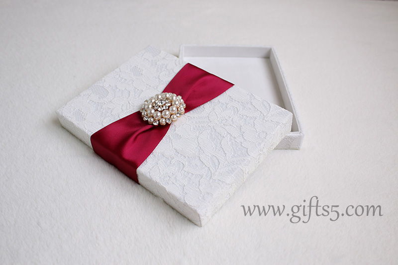 Elegant silk boxes for invitations ,silk wedding invitation boxes wholesale