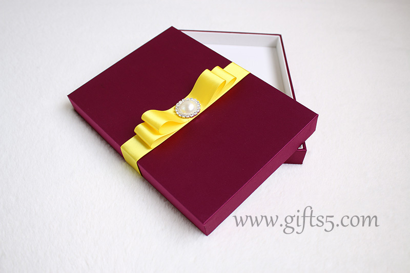 High end purple silk boxes,silk wedding invitation boxes wholesale