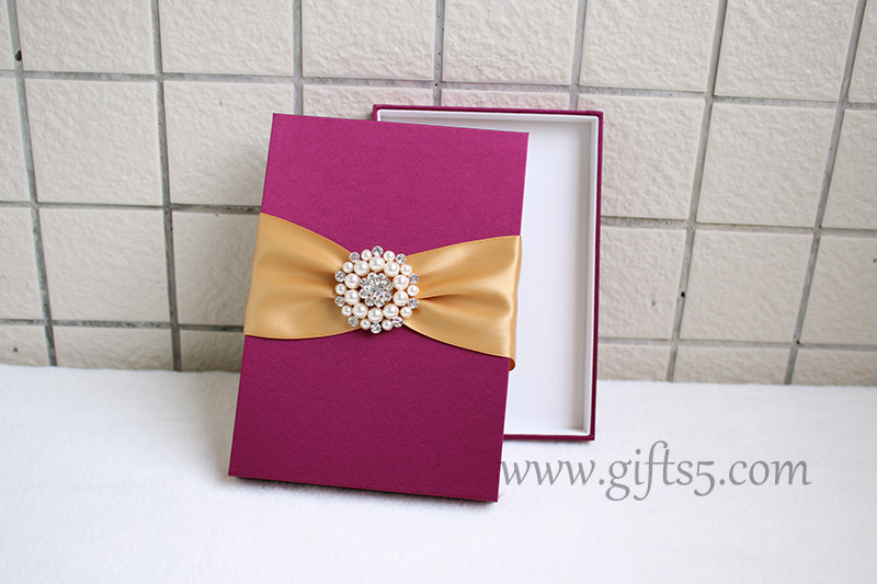 High end purple silk boxes,silk wedding invitation boxes wholesale