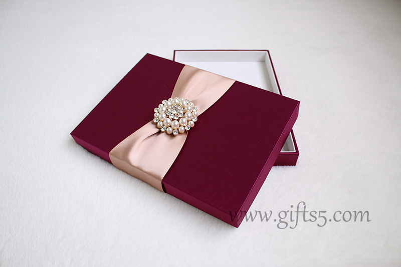 High end purple silk boxes,silk wedding invitation boxes wholesale