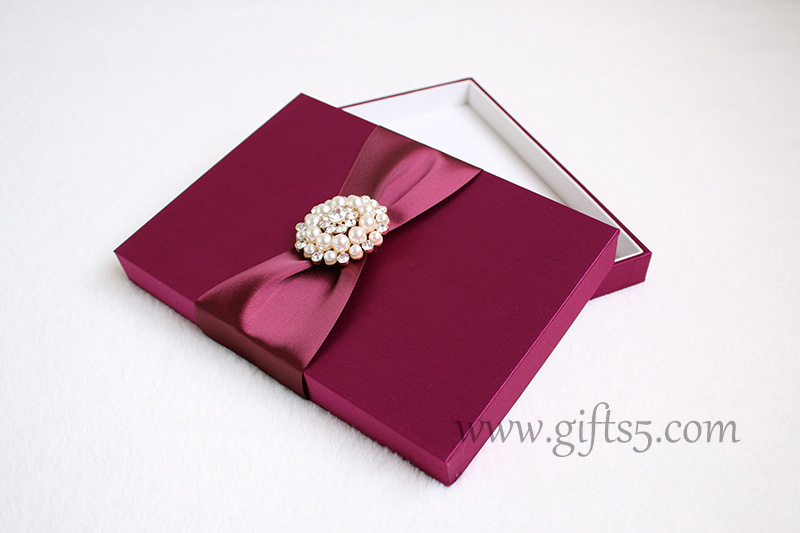 High end purple silk boxes,silk wedding invitation boxes wholesale